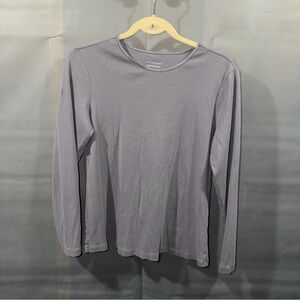 Christopher and Banks Gray Round Neck Long Sleeve Shirt T-shirt Size Medium